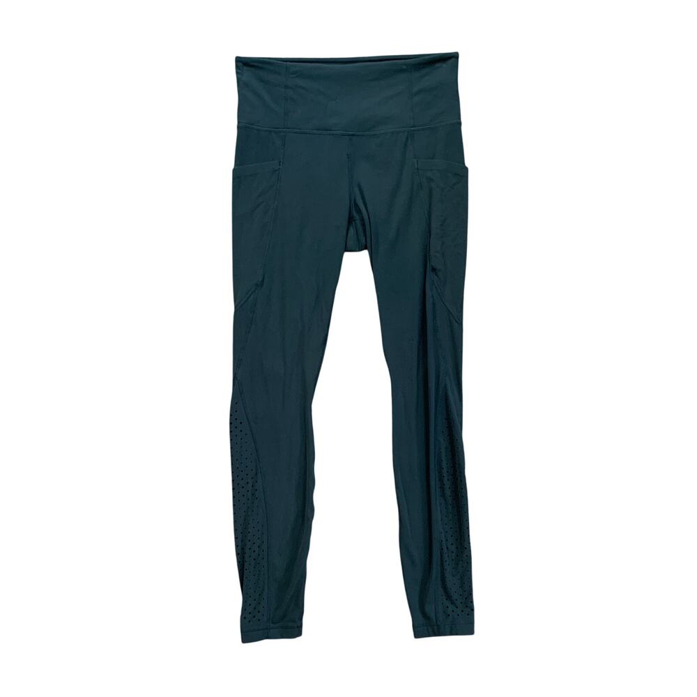 Athleta Leggings Womens S Small Spruce Geometric Laser Cut Contender Pull On